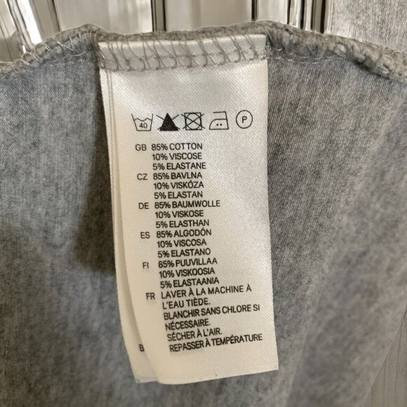 H&M Basic Heather Grey Stretch Jersey Maxi Dress Tank Sleeves Ankle Length Sz S - Picture 4 of 5